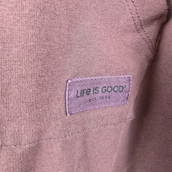 Life is Good Burgundy Sweatshirt Hoodie Cotton Spandex Size L Relaxed Casual - Picture 5 of 14